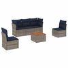vidaXL 6-dijelni set vrtnih sofa od poliratana s jastucima sivi
