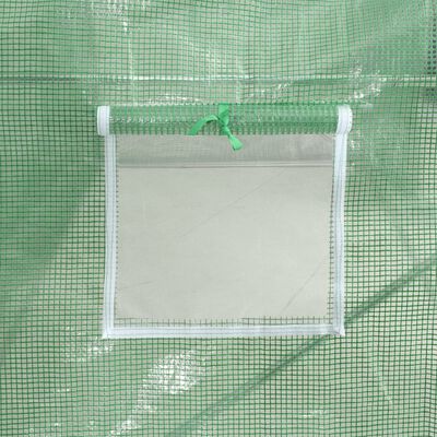 vidaXL Staklenik s čeličnim okvirom zeleni 18 m² 6 x 3 x 2 m