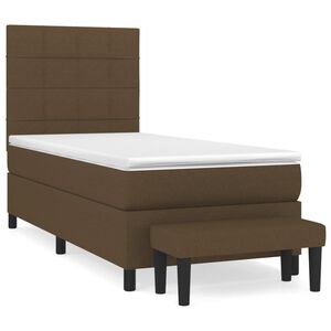 vidaXL Krevet s oprugama i madracem tamnosmeđi 80x200 cm od tkanine