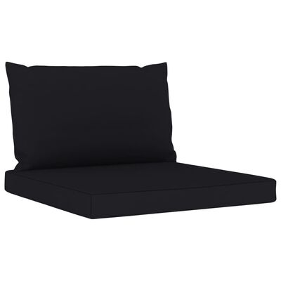 vidaXL 6-dijelna vrtna garnitura od borovine s crnim jastucima