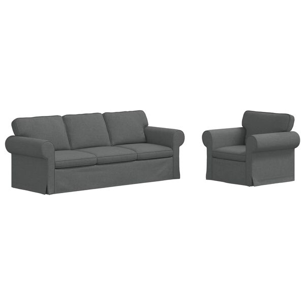 vidaXL Sofa 2 pcs Tamno siva 215 x 82 x 80 cm tkanina