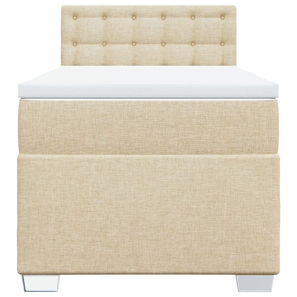 vidaXL Krevet s oprugama i madracem krem 90 x 200 cm od tkanine