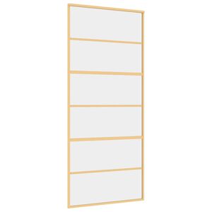 vidaXL Klizna vrata zlatna 90 x 205 cm prozirno staklo ESG i aluminij