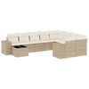 vidaXL 10-dijelni set vrtnih sofa s jastucima bež od poliratana