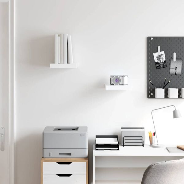 vidaXL Plutajuće zidne police 2 kom sjajne bijele 23x23,5x3,8 cm MDF