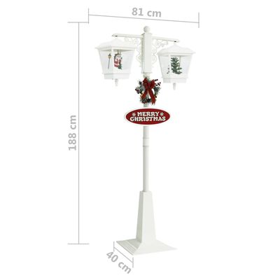 vidaXL Ulična svjetiljka s Djedom Mrazom bijelo-crvena 81x40x188cm PVC