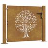 vidaXL Vrtna vrata 100x75 cm Corten čelik Dizajn stabla