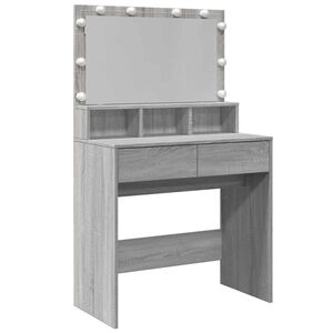 vidaXL Toaletni stolić s LED svjetlima boja hrasta 80x41x134,5 cm