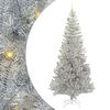 vidaXL Božićno drvce s 300 LED svjetlima s stalakom Srebrno 240 cm PET