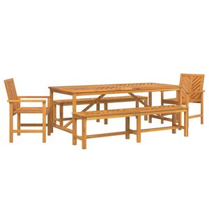 vidaXL Vrtni set za objed 5 pcs Smeđa Čvrsto drvo akacije