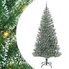 vidaXL Umjetno Božićno Drvo s Snježnim Flokom i LED Svjetlom 210 cm