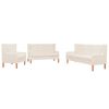vidaXL 3-dijelni set sofa od tkanine krem bijeli