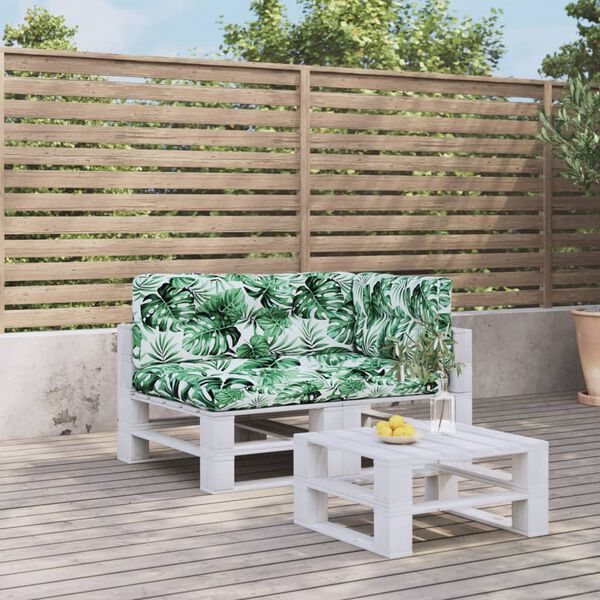 vidaXL Jastuci za palete 3 kom s uzorkom li&scaron;ća od tkanine