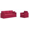 vidaXL Sofa 2 pcs Vinska crvena 198 x 78 x 80 cm Bar&scaron;un