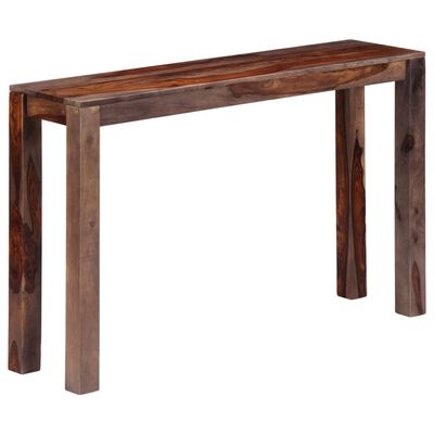 vidaXL Konzolni stol od masivnog drva šišama sivi 120 x 30 x 76 cm