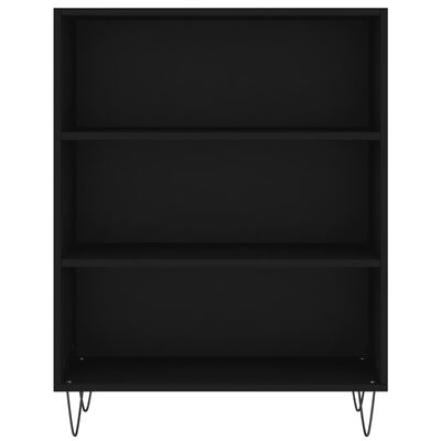 vidaXL Regal za knjige crni 69,5 x 32,5 x 90 cm konstruirano drvo