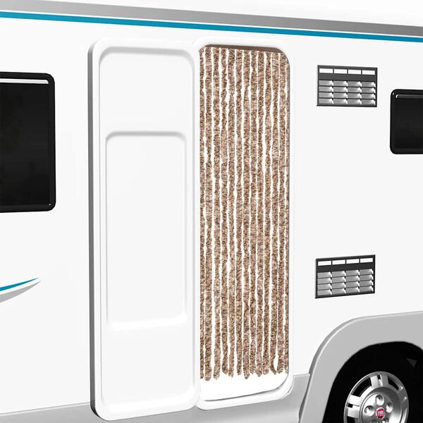 vidaXL Zastor protiv muha bež i tamnosmeđa 56 x 200 cm od &scaron;enila