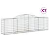 vidaXL Lučne gabionske ko&scaron;are 7 kom 300x50x80/100 cm pocinčano željezo
