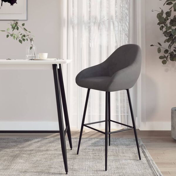 vidaXL Barski stolac tamnosivi bar&scaron;unasti