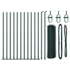 vidaXL Ograda s stupovima Zelena 0.5 x 25 m Čelik prekriven PVC-om