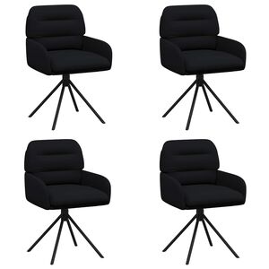 vidaXL Okretne blagovaonske stolice 4 pcs Umjetna koža Crna