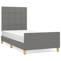 vidaXL Okvir za krevet s uzglavljem tamnosivi 80x200 cm od tkanine