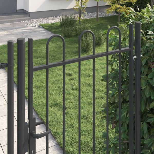 vidaXL Ogradna vrata Siva 100 x 175 cm Čelik s praškastim premazom