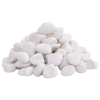 vidaXL Polirani kamenčići 10 kg bijeli 2 - 5 cm