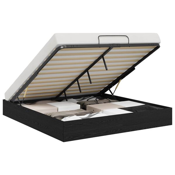 vidaXL Otomanski krevet s pohranom Crni Hrast 203 x 160 x 25 cm