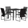 vidaXL Vrtni set za objed 5 pcs Crna i antracit 80 x 80 x 73 cm