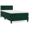 vidaXL Box spring krevet s madracem tamnozeleni 90x190 cm bar&scaron;unasti