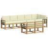vidaXL Set vanjskih sofa 8 kom. Bijela i krem Poliester