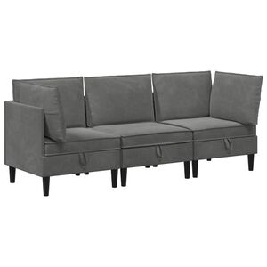 vidaXL Set namje&scaron;taja za dnevni boravak 3 pcs Tamnosiva Bar&scaron;un