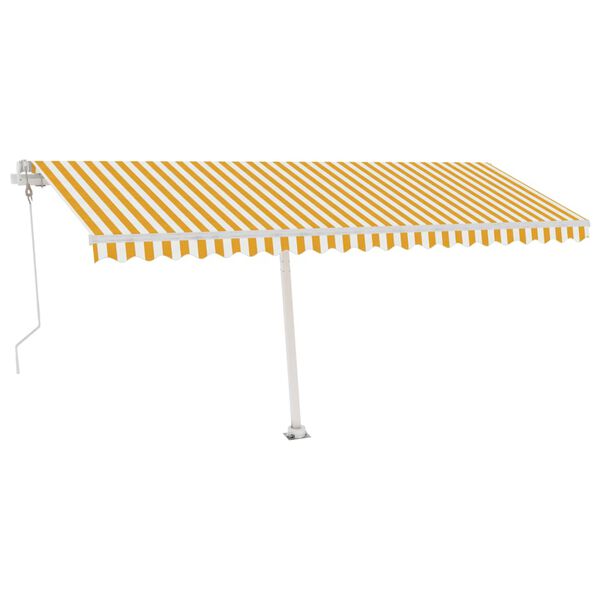 vidaXL Samostojeća automatska tenda 500x300 cm žuto-bijela