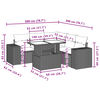 vidaXL 6-dijelni set vrtnih sofa od poliratana s jastucima smeđi