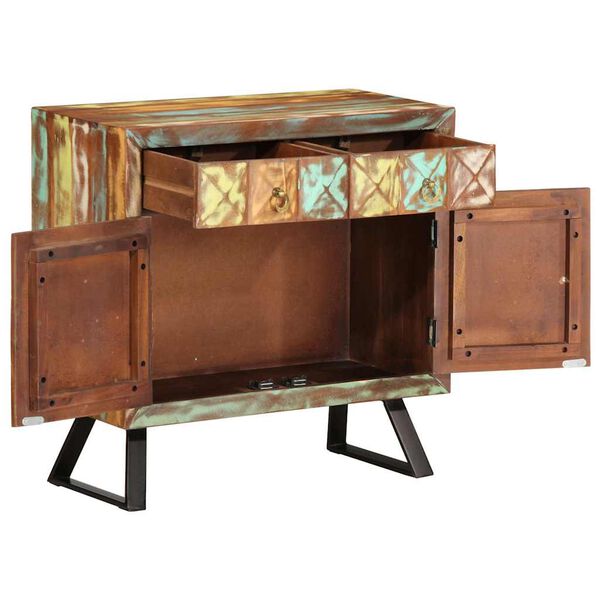 vidaXL Ormarić s ladicama Višebojni 70x35x70 cm puno drvo, prerađeno