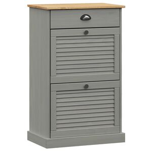 vidaXL Ormarić za cipele VIGO 60 x 35 x 96 cm sivi od masivne borovine