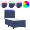 vidaXL Krevet box spring s madracem LED plavi 90x200 cm od tkanine