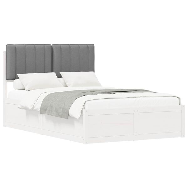 vidaXL Krevetni okvir s tapiciranim uzglavljem Svijetlo siva