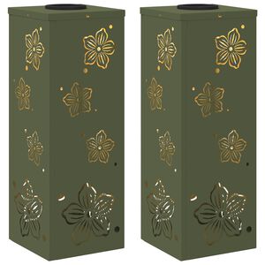 vidaXL Solarna LED svjetlost za stazu 2 pcs Maslinasto zelena