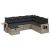vidaXL 7-dijelni set vrtnih sofa sivi od poliratana