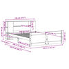vidaXL Krevet s regalom za knjige bez madraca 140x200 cm od borovine
