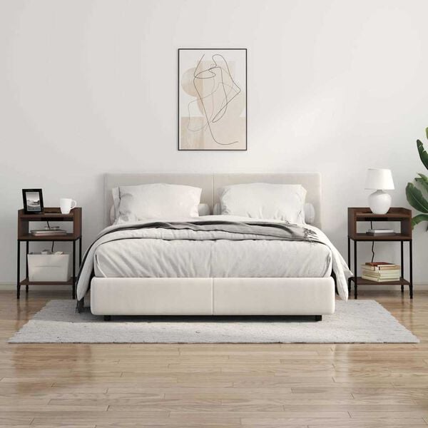 vidaXL Noćni ormar 2 pcs Smeđi hrast 40 x 40 x 61 cm Konstruirano drvo