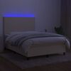 vidaXL Krevet box spring s madracem LED krem 140x200 cm od tkanine