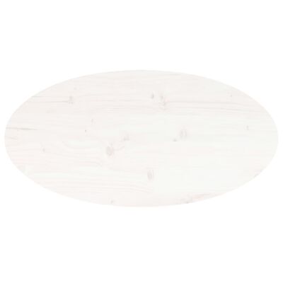 vidaXL Ploča za stol bijela 60x30x2,5 cm od masivne borovine ovalna