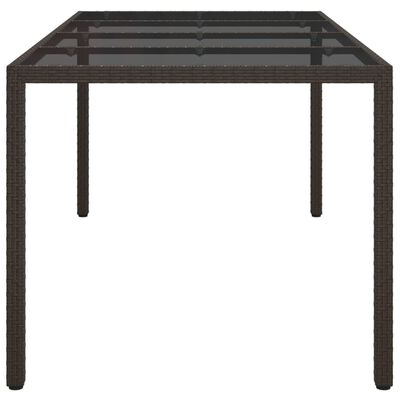 vidaXL Vrtni stol smeđi 190x90x75 cm od kaljenog stakla i poliratana