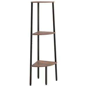 vidaXL Kutna polica s 3 razine Tamnosmeđa-crna 45,5x31,5x120 cm