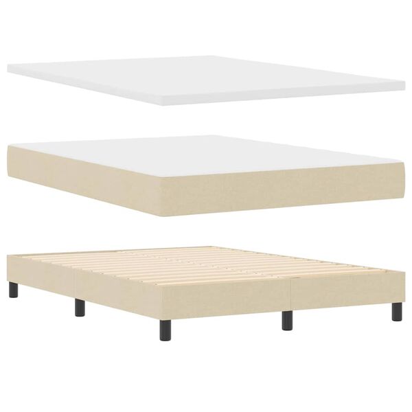 vidaXL Boxspring krevet s madracem Krema 160 x 200 cm tkanina