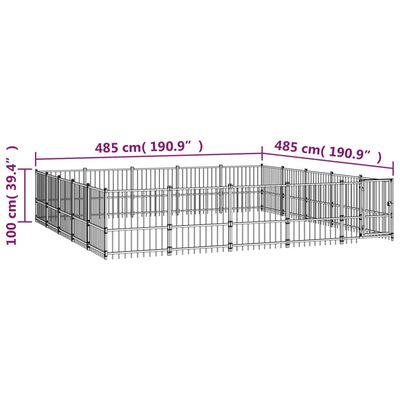 vidaXL Vanjski kavez za pse čelični 23,52 m²
