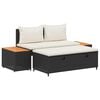 vidaXL Set vanjskih sofa 4 pcs Crna i krem-bijela Poliratan i Akacija